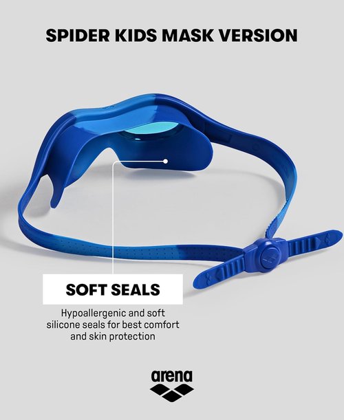ARENA Kids Spider Swim Mask - Anti-Fog Non-Mirror Lens for Ages 2-5 | Easy Strap & Wide View Fit