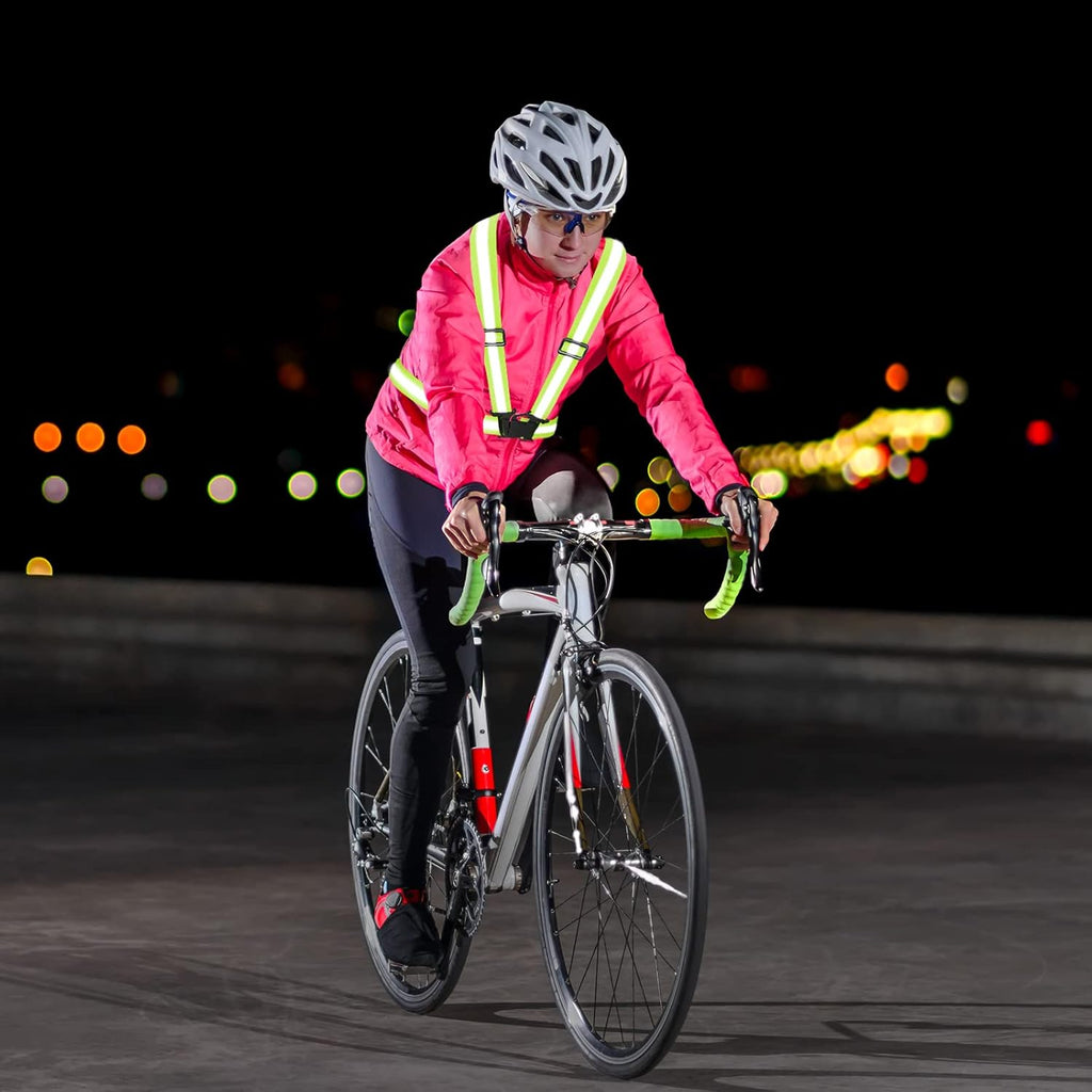 Skiennix High Visibility Reflective Vest - Adjustable Safety Gear for Running, Walking, and Night Cycling