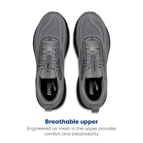 Brooks Men’s Trace 4 Neutral Running Shoe - Grey/Black/Ebony - 10.5 Medium
