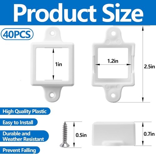 H705 LED Light Mounting Bracket Clips - Waterproof Set with 80 Screws for Outdoor Installation