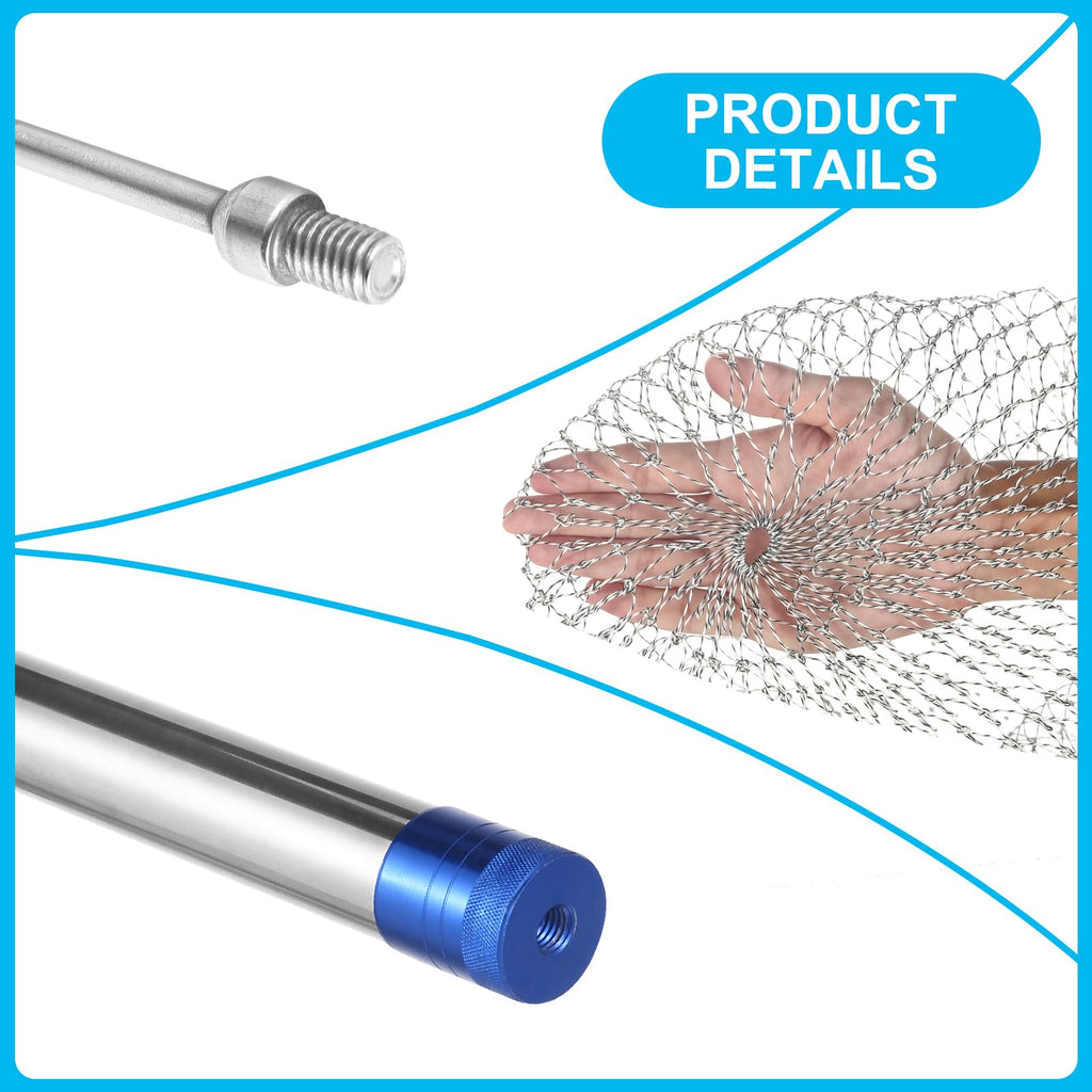 Chicken Catching Net ,Chicken Catcher Leg Hook , Extendable from 33" to 75.5" Made of Stainless Steel TubeSuitable for Catching Small Duck,Goose,Bird, Skunk Bat and Fishnet etc,（15.3 x 23.2 Inch Net）