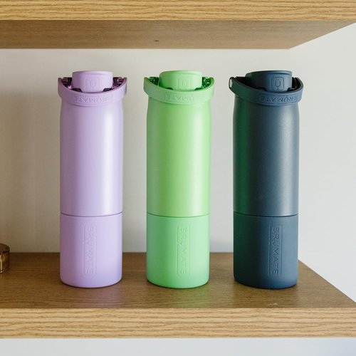 BrüMate Rise 25oz Insulated Water Bottle - 100% Leakproof Silicone Straw | BPA-Free | Glacier Color