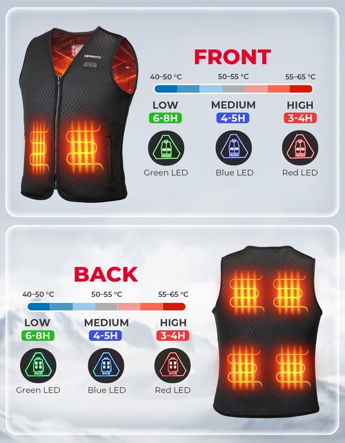 KEMIMOTO Women's Heated Vest, Electric Warming Vest,V Neck with Inner Pocket Lights-out Design(Battery Not Included)
