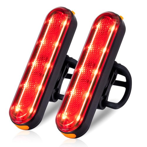 TANMORT Bike Tail Lights USB Rechargeable, Ultra Bright 120 Lumens Powerful 10 LEDs Rear Bicycle Light, IP64 Waterproof Dustproof, 7 Light Mode Options, Cycling Safety Warning Flashlight 2 Pack