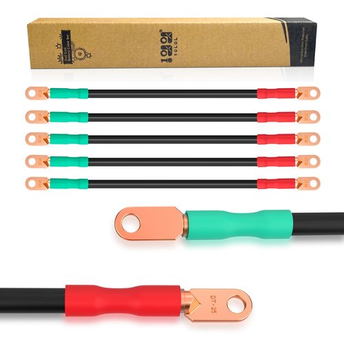 10L0L 3 Awg Golf Cart Heavy Duty Battery Cables for 48 Volt Club Car DS & Precedent 1994 Up, 5 PCS Pure Copper Golf Battery Wiring Cables (Set of 5)
