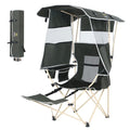 Nice C Chair with Canopy, Umbrella Chairs, Chair with Shades, Sports Chairs, w/Removable Footrest, Cooler Bag, Cup Holder for Camping, Fishing, Sports, Soccer, Beach (1-P Green)