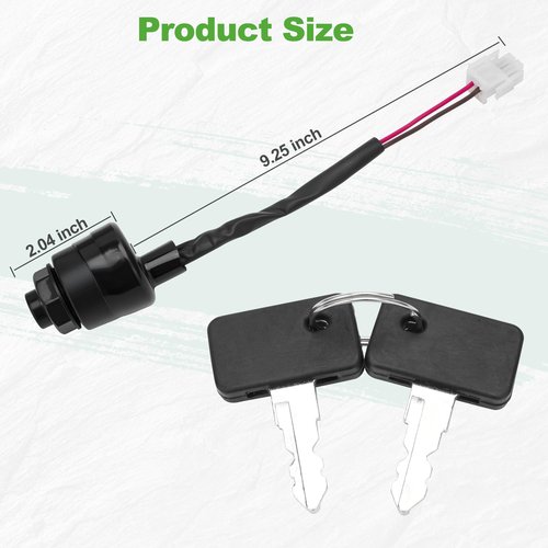 10L0L Ignition Key Switch for Yamaha G11, G16, G19, G20, G21, and G22 Gas and Electric Golf Carts - JN8-82510-09-00 Main Switch Assy with Replacement Key J44-82511-00-YY, JU2-H2511-00