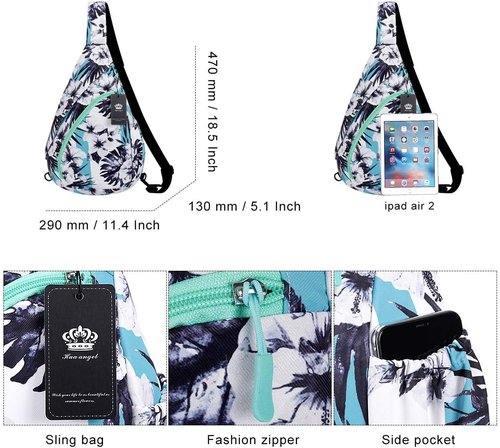 HUA ANGEL Crossbody Sling Bag - Lightweight Waterproof Chest Bag for Travel & Everyday Use