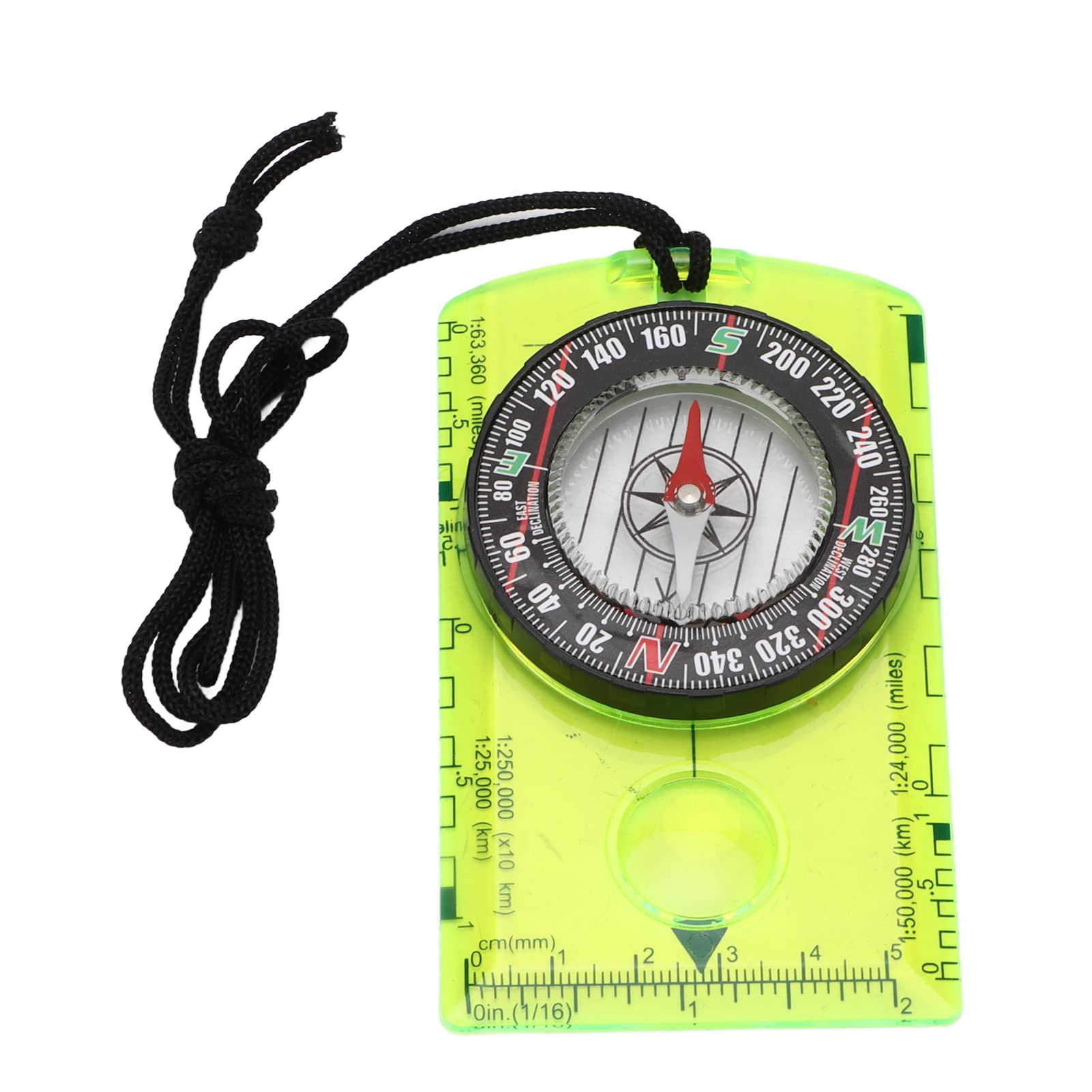 Hapivida Orienteering Compass, Professional Lightweight Map Compass with Magnifying Glass 360° Rotating Bezel 1:24000 Scale Acrylic Base Plate for Hiking Backpacking Navigation Outdoor Adventures