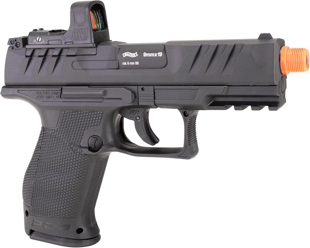 Walther PDP Compact Airsoft Gun - Optics-Ready 6mm BB Pistol with RDS8 Red Dot Sight