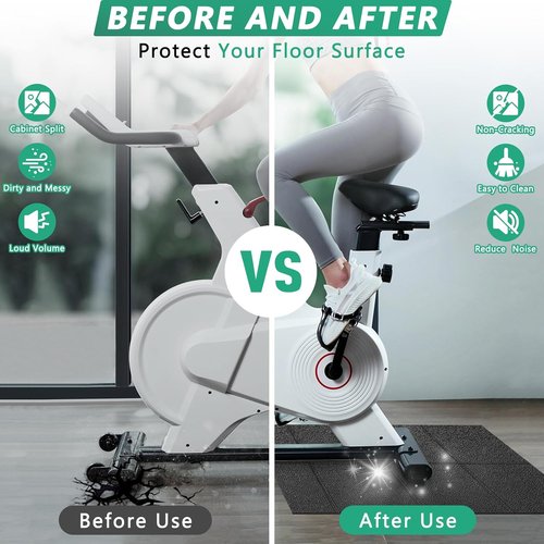Foldable Treadmill Mat - 68"x24" | 1/4" Thick Noise-Reducing Floor Protector for Home Gym