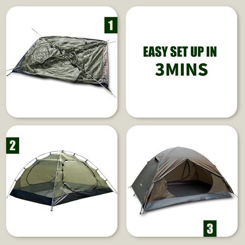 Backpacking Tent for Camping 2/3/4 Person Hiking Ultralight Tent for Waterproof Windproof Outdoor Tents Easy Setup Two Doors Double Layer Lightweight Instant Tents (Green, 1-2 Person)