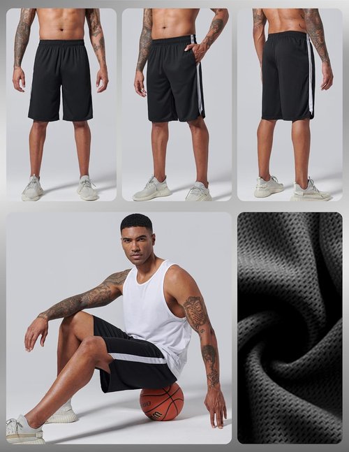 Liberty Imports Men's Quick Dry Basketball Shorts - 5 Pack, 9" Inseam, Pockets for Activewear