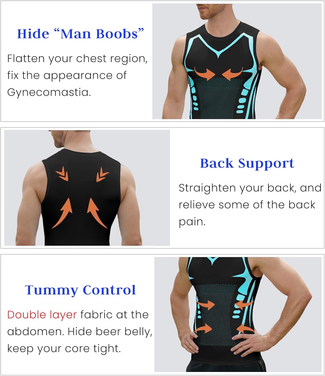 Skiennix Compression Shirt for Men - Slimming Body Shaper Vest with Tummy Control | Crewneck Design