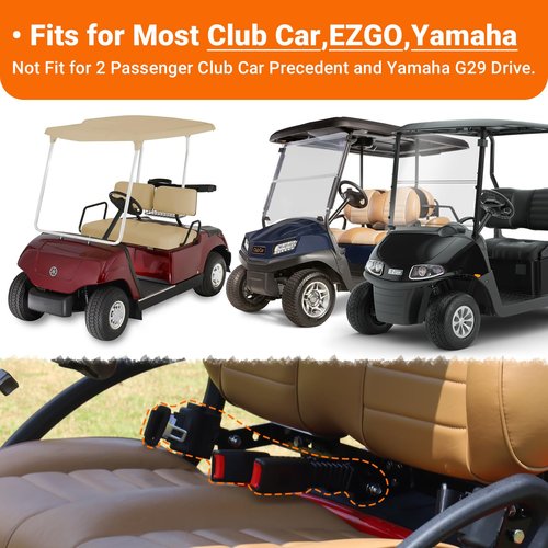 CLUBRALLY Golf Cart Seat Belts, 40" Retractable Universal Seat Belts Kit,Fits Club Car EZGO Yamaha 2 Set