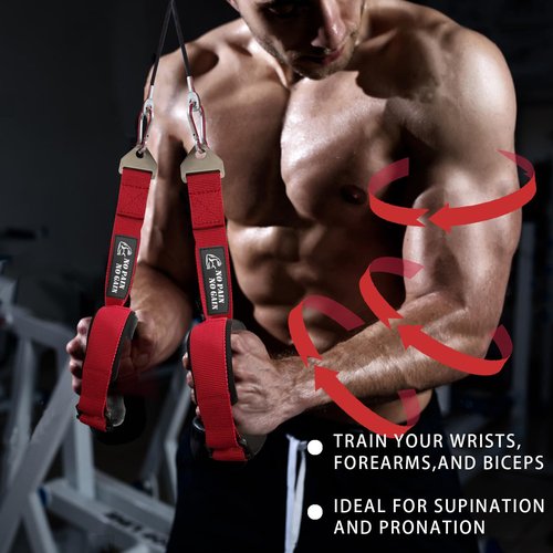 Ergonomic Arm Wrestling Handle for Cable Machines – TPE-Coated Grip Trainer for Left or Right Hand – Non-Slip Pulley Attachment for Biceps & Forearm