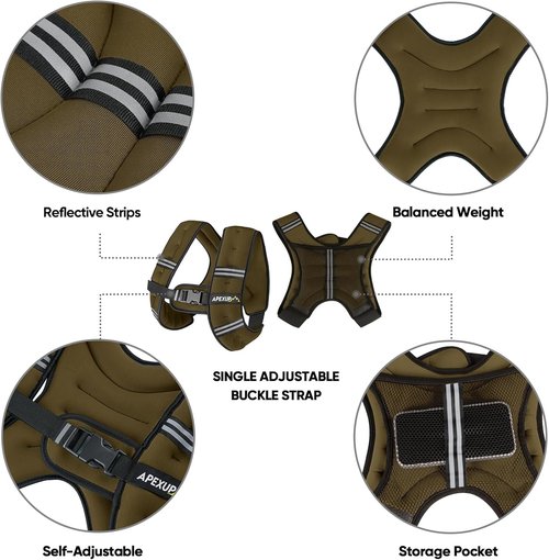 APEXUP Weighted Vest - Adjustable Weight Vest for Strength Training & Running | Unisex Design