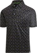 Hodaweisolp Golf Shirts for Men - Moisture-Wicking Dry Fit Performance Polo | Short Sleeve, Stylish Print
