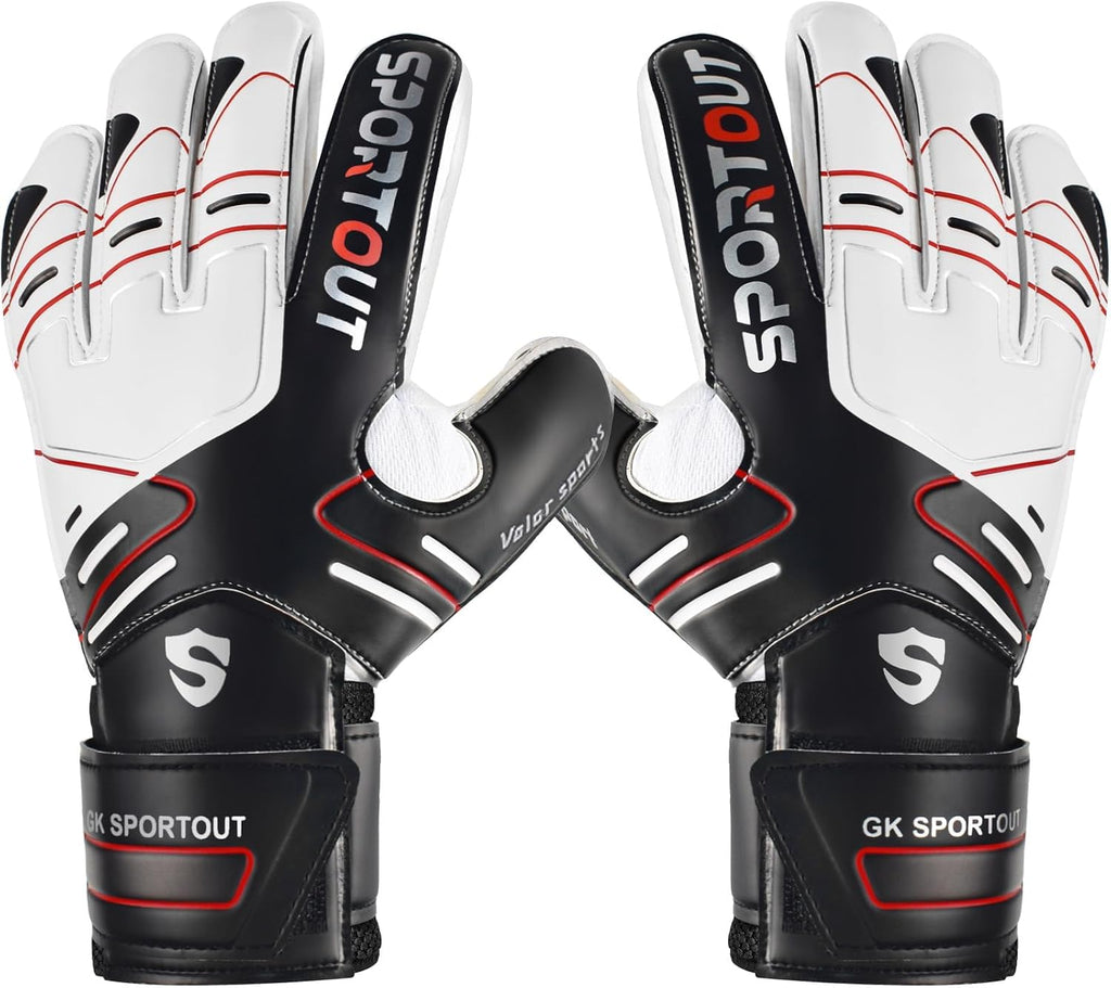 Sportout Goalie Gloves - Strong Grip & Finger Protection for Youth & Adults | 4 Colors Available
