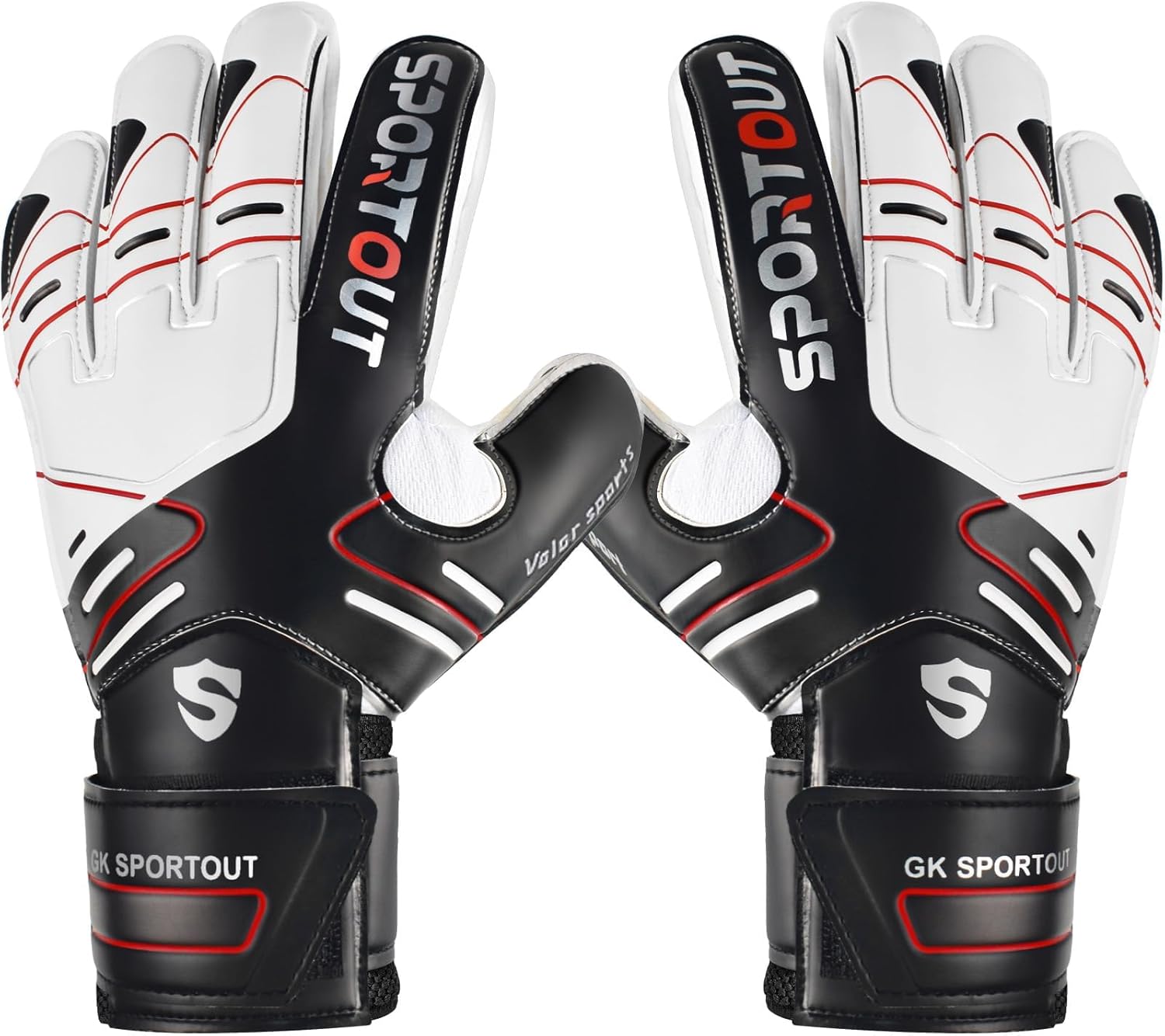 Sportout Goalie Gloves - Strong Grip & Finger Protection for Youth & Adults | 4 Colors Available