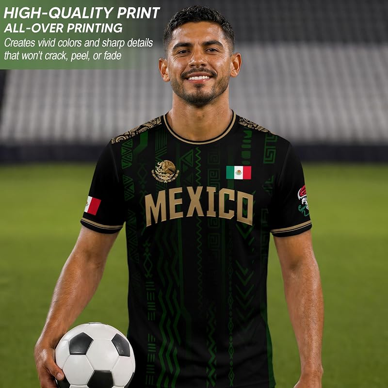 Mexico Soccer Jersey for Men & Women - Ds04+Large - Breathable Unisex Jersey