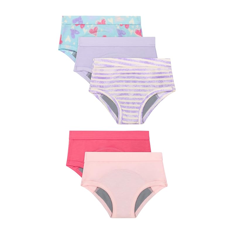 Hanes Toddler Potty Training Underwear - 5 Pack Heavy Absorbency, Pink/Purple 4-5T
