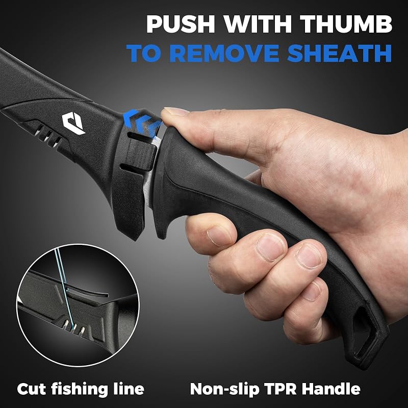 3pc Fillet Knife Set for Fish – 5" Bait Knife, 7" & 9" Fillet Knives with Sheaths - Variation of THIS listing