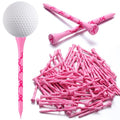 LaRandom 100 Pcs Breast Cancer Awareness Golf Tees 3 1/4" Pink Ribbon Golf Tees Funny Bamboo Golfing Gifts for Women Golfer