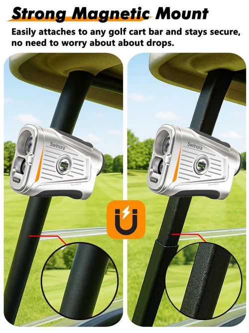 Magnetic Golf Rangefinder with Slope – 7X Magnification, 1300Y Range Finder Golf for All Levels, Fast Flag Lock Vibration, Rechargeable, Waterproof Golf Accessories for Men and Women