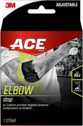 ACE Sport Tennis Elbow Strap - Adjustable Support for Pain Relief | Black, 1 Pack