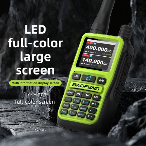 BAOFENG UV-5R Mini Ham Radio Handheld Long Range Walkie Talkies with Airband Reception Wireless App Programming One-Touch Frequency Copy NOAA Weather Scan USB-C Rechargeable Dual Band Two Way Radio