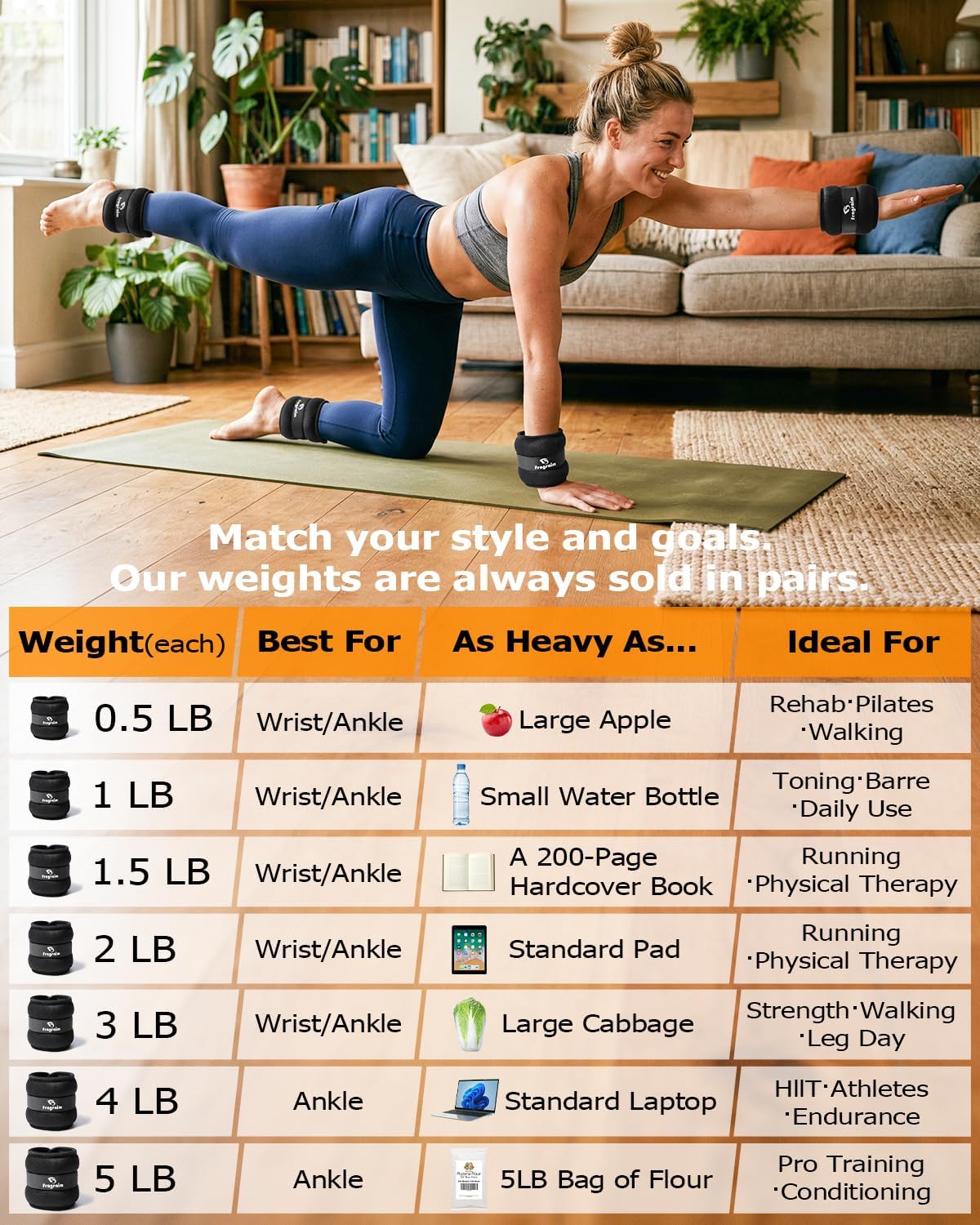 Skiennix Ankle Weights - Comfortable 1/2/3/4/6/8/10 LBS for Fitness, Dance & Physical Therapy