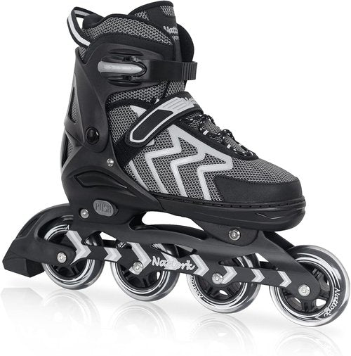 Nattork Adjustable Inline Skates - Perfect for Adults & Teens | Indoor & Outdoor Use, Beginner-Friendly