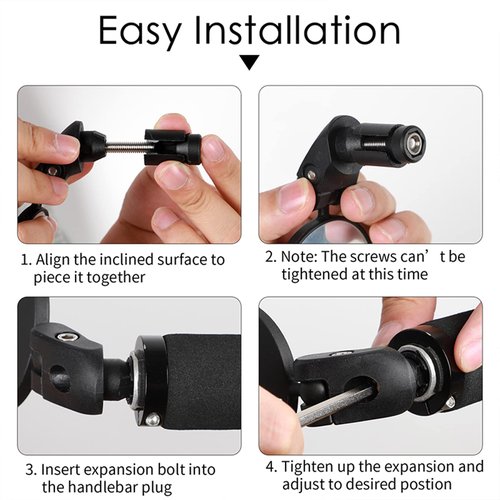 REMAROVE Bike Mirror Bicycle Rear View Mirror 2 PCS Adjustable Bike Bar End Mirror HD Wide Angle Convex Lens
