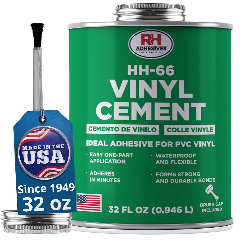 RH Adhesives HH-66 Vinyl Cement 32 oz - Waterproof Flexible Adhesive for PVC & Vinyl Repair
