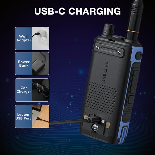 BAOFENG UV-7B Handheld Ham Radio, Chirp & Wireless APP Programmable, UHF VHF FM Aviation NOAA Receiver, 1000 CHs 10 Zones, USB-C Rechargeable, Frequency Copy, SOS Strobe, Walkie Talkie for Outdoor