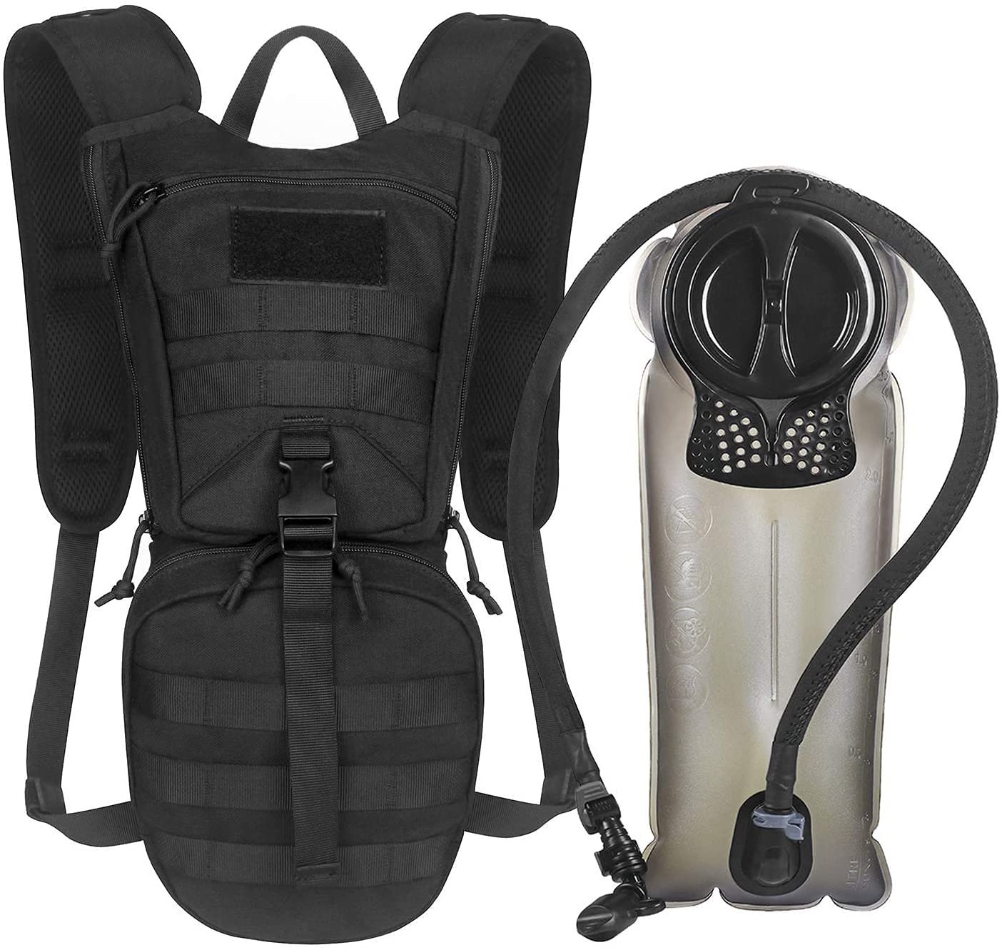 Unigear Tactical Hydration Packs Backpack 1050D with 2.5L Water Bladder, Thermal Insulation Pack Keeps Liquid Cool up to 4 Hours for Hiking, Cycling, Hunting and Climbing (Black)