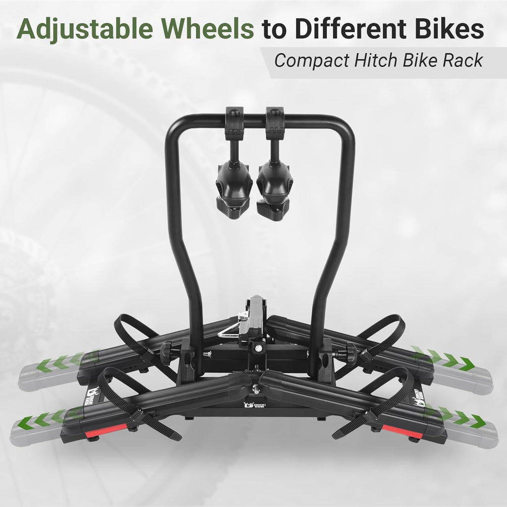 Skiennix Bike Rack - Heavy-Duty 2-Bike Carrier for 16-29'' Bikes | Tilting & Folding Design, 100 lbs Capacity