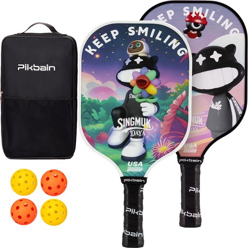 Fiberglass Pickleball Paddles Set of 2 SINGMUK Daya IP Customized Series Suitable for Pickleball Adults Teenagers Beginners Entertainment Sports Training