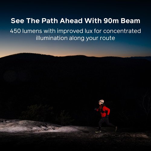 BioLite Dash 450 Rechargeable 450-Lumen Running Headlamp, Midnight Grey