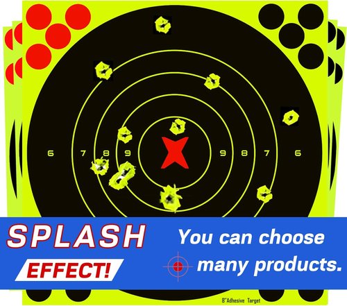 ATFLBOX 8-Inch Fluorescent Yellow Bullseye Shooting Target Stickers - Ideal for Indoor & Outdoor Ranges | Compatible with Handguns, Rifles, Airsoft & BB Guns