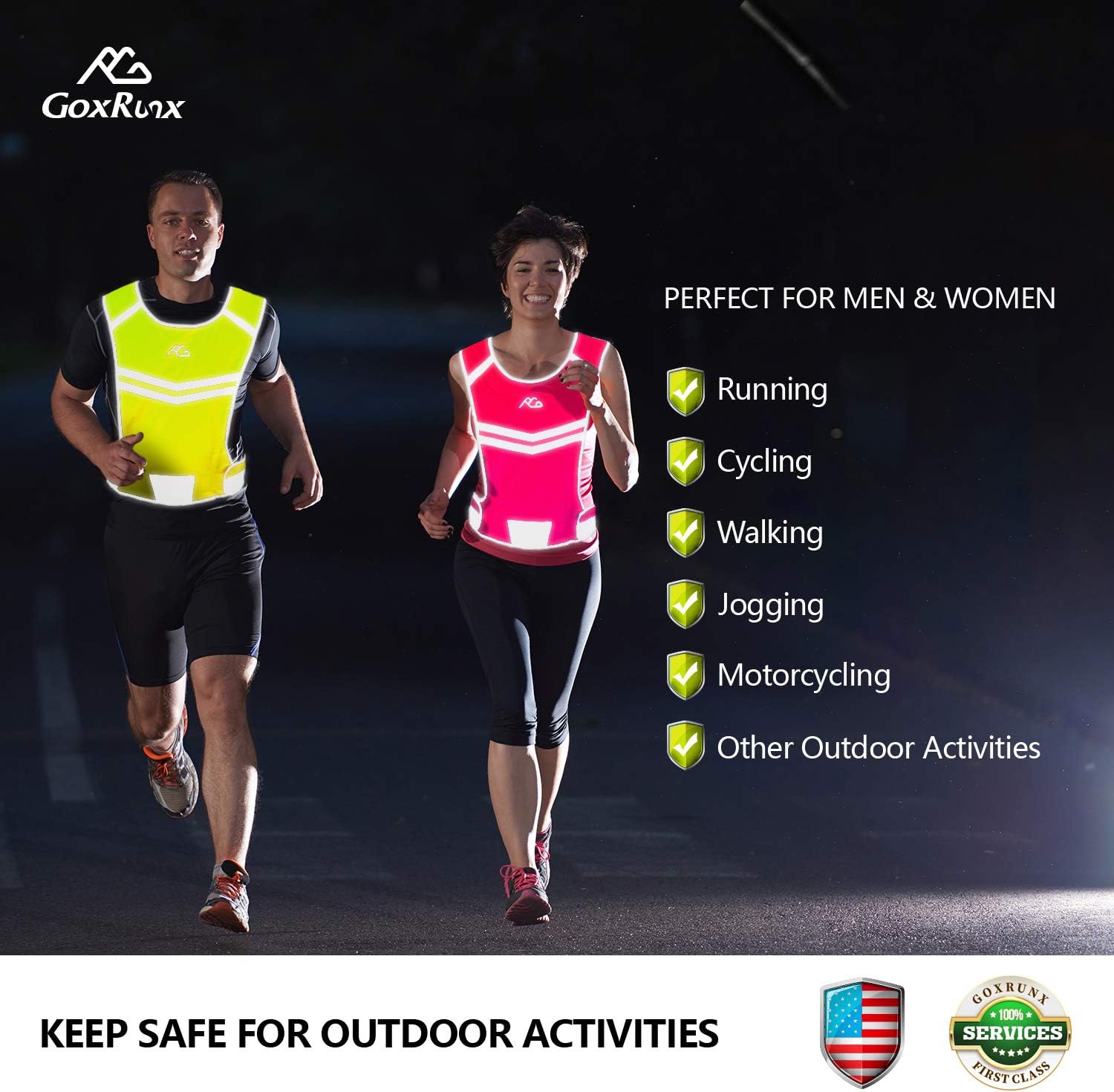 Skiennix Reflective Running Vest - High Visibility Safety Gear for Night Cycling & Motorcycle | Unisex Size