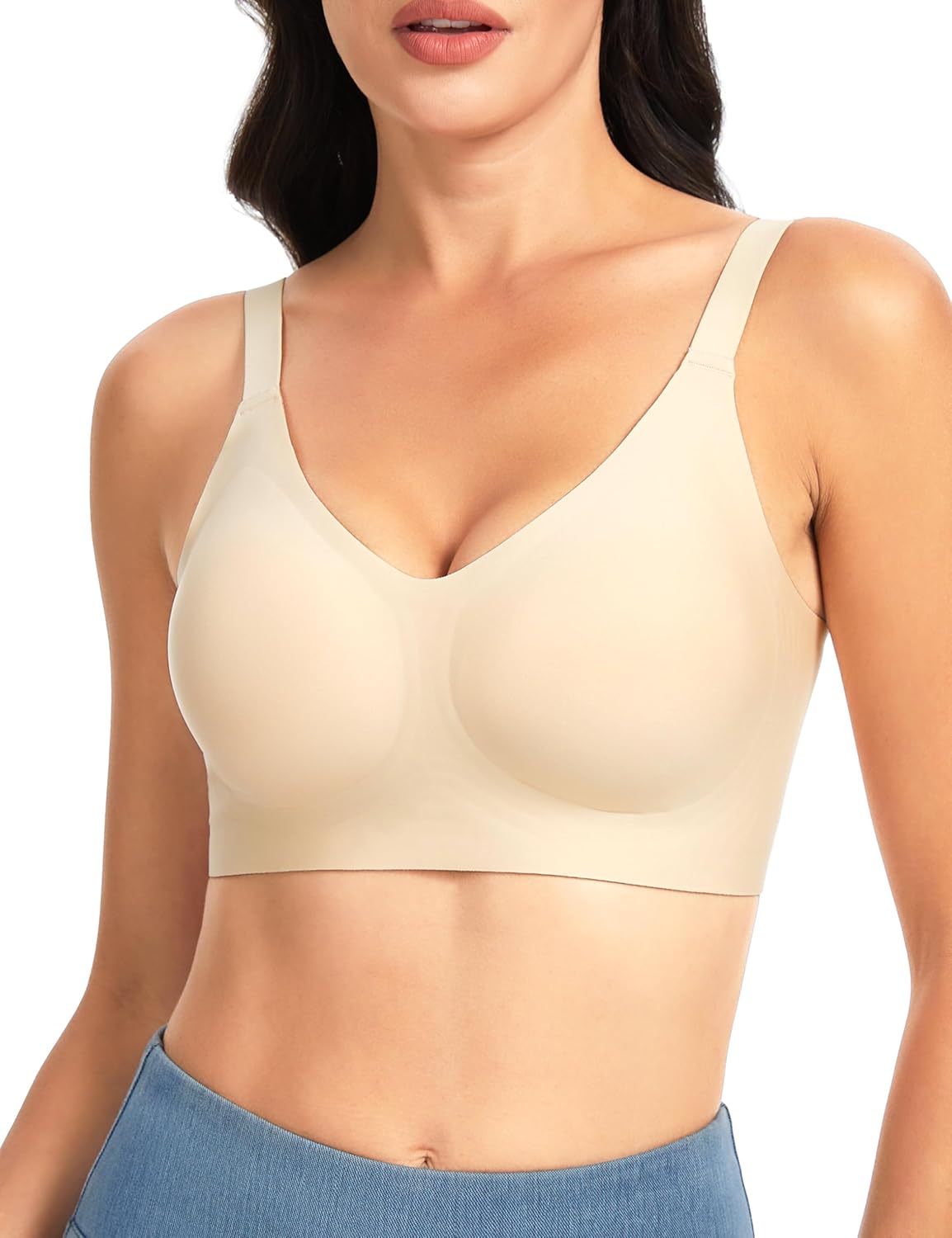 THE GYM PEOPLE Wireless Seamless Bra - Full Coverage Comfortable Bralette | Invisible Padded Design