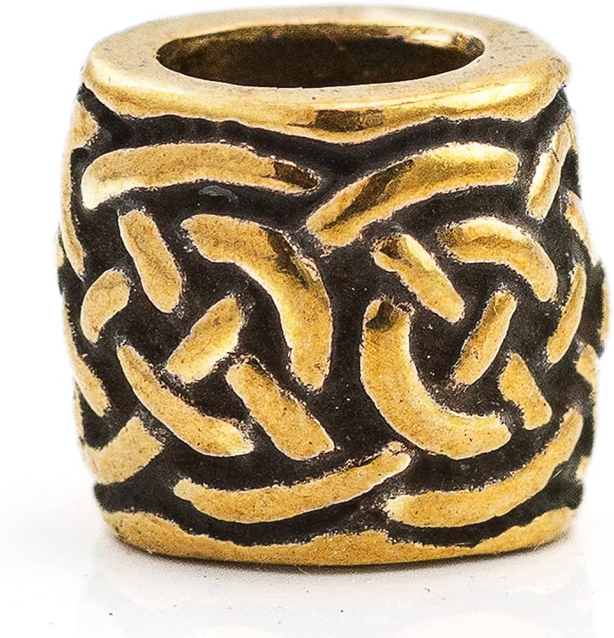 TECEUM Paracord Beads - Handmade Golden Charm for Jewelry Making | Antique Brass Metal 6871