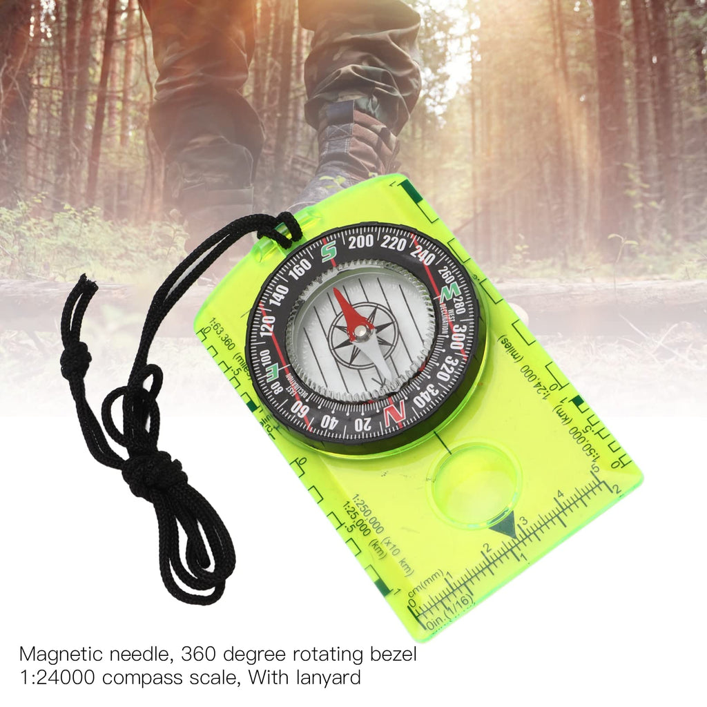 Hapivida Orienteering Compass, Professional Lightweight Map Compass with Magnifying Glass 360° Rotating Bezel 1:24000 Scale Acrylic Base Plate for Hiking Backpacking Navigation Outdoor Adventures