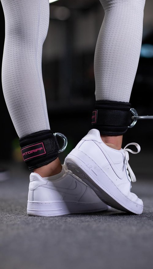 Fitgriff® Ankle Straps V3 - Leg Pulley Attachment for Cable Machines | 2-Piece Gym Workout Equipment