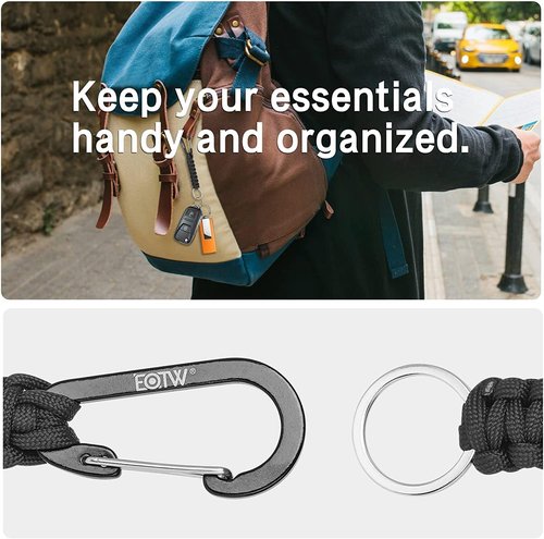 EOTW Carabiner Keychain - Durable Paracord Clip for Camping, Hiking & Fishing | Compact Organizer