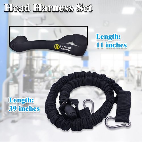 J Bryant Neck Harness Head - Weight Lifting with Resistance Bands - Adjustable Length Neck Training Strap with Door Anchor Neck Strength Training Equipment