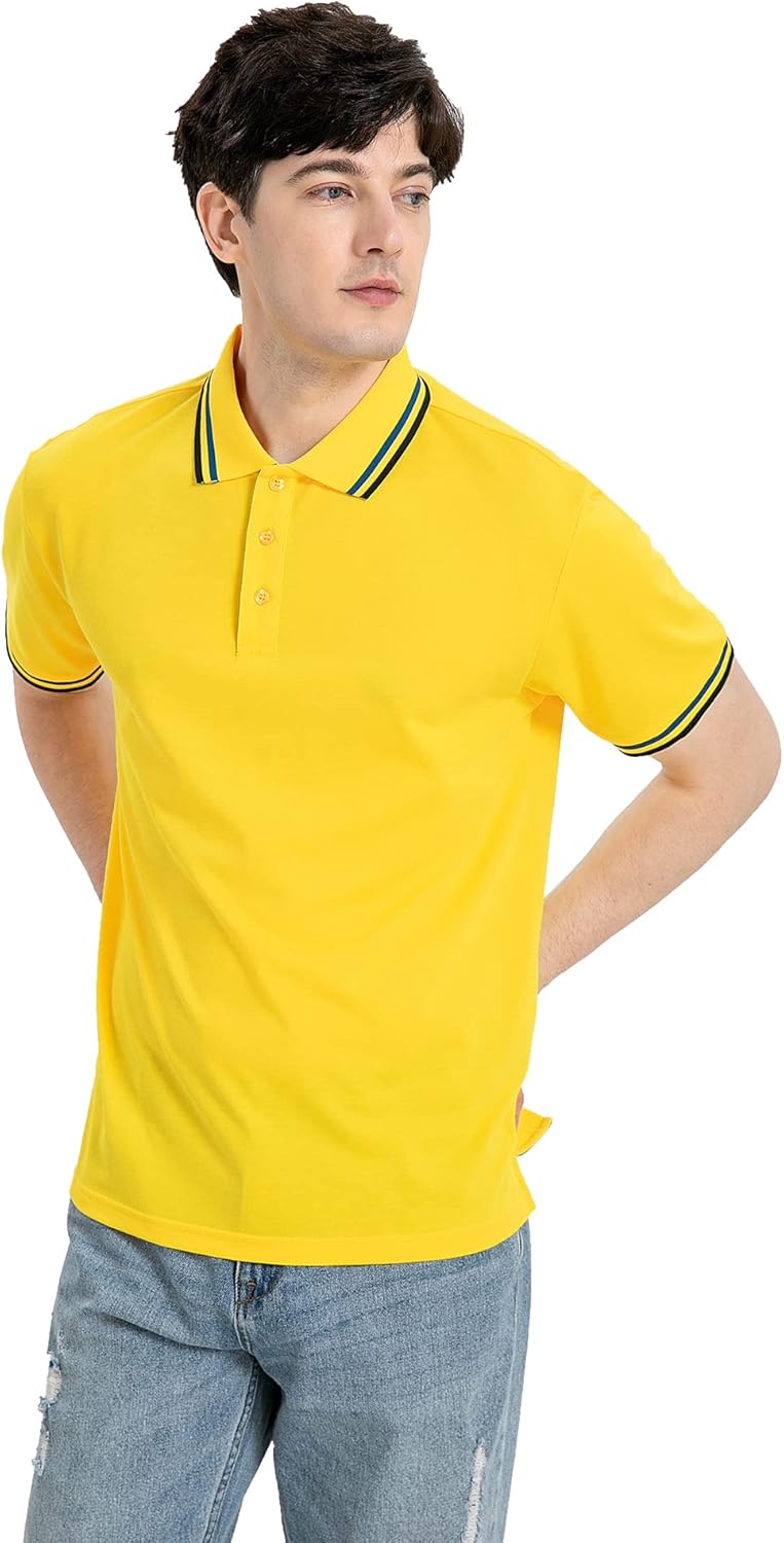 SECOOD Men's Polo Shirt - Moisture-Wicking Short Sleeve for Summer Tennis & Golf | Casual Style