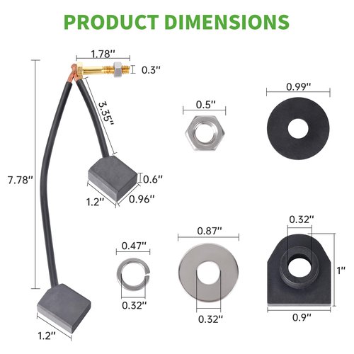 10L0L Golf Cart ADC Motor Brush Kit for Club Car & EZGO TXT 1997-2009 Electric Replaces Part Number OEM# 73120-G25, 1021862-01,1021871-01